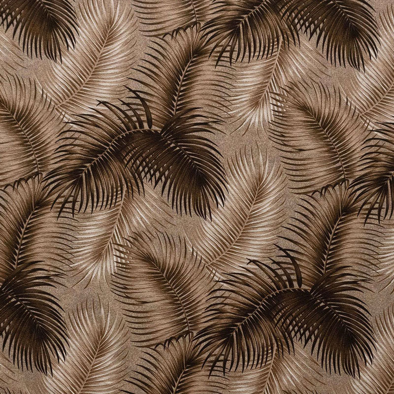 Shades of Brown Palm Leaves All Over design Fabric | Upholstery | Spandex Palace