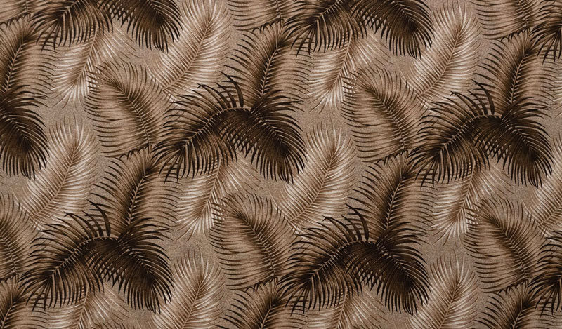 Shades of Brown Palm Leaves All Over design Fabric | Upholstery