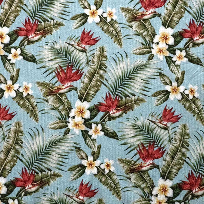 Birds of Paradise Plumeria Palm Banana Leaves Fabric | Upholstery