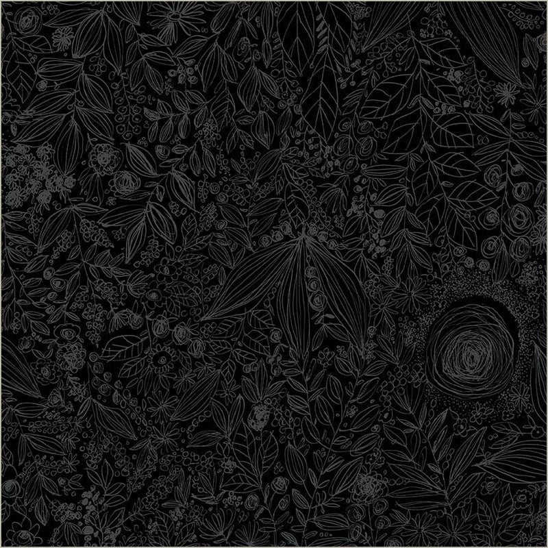 Daydream Black On Black Cotton Wideback Fabric per yard
