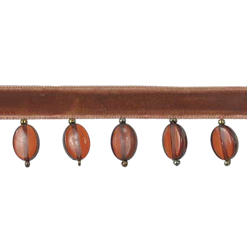 Fantasia Collection - 1" width BEADED FRINGE (15 Yard Roll) - BB-9901-88 Dark Brick