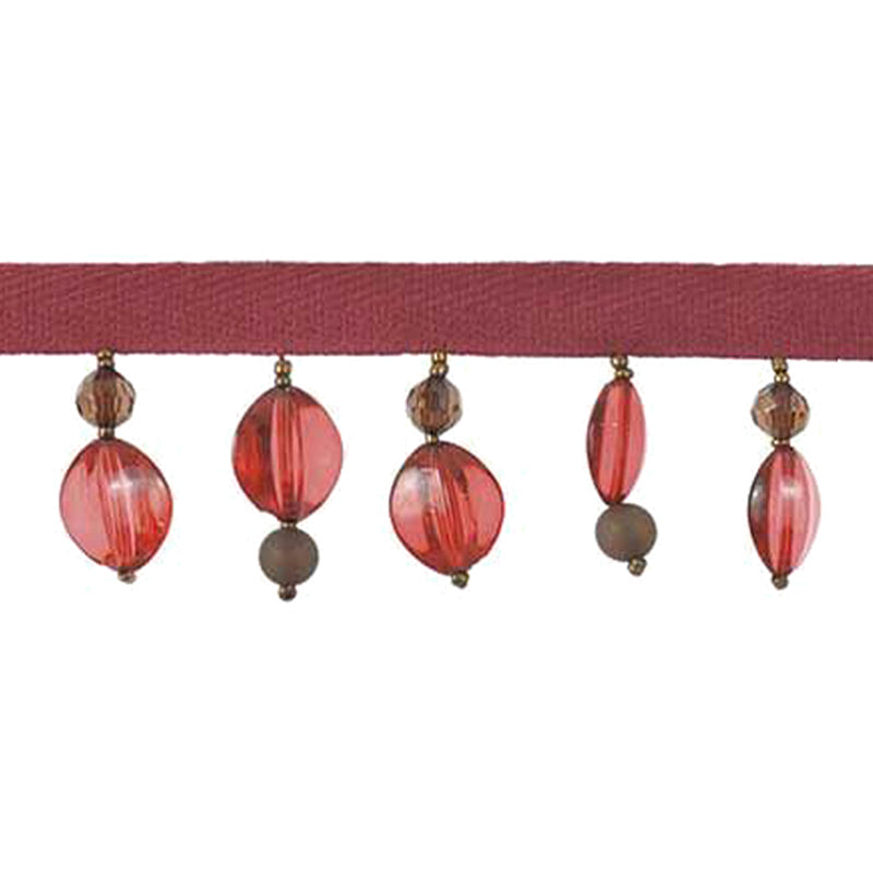 Fantasia Collection - 2" width BEADED FRINGE (15 Yard Roll) - BB-9912-22/06 Red and Brown