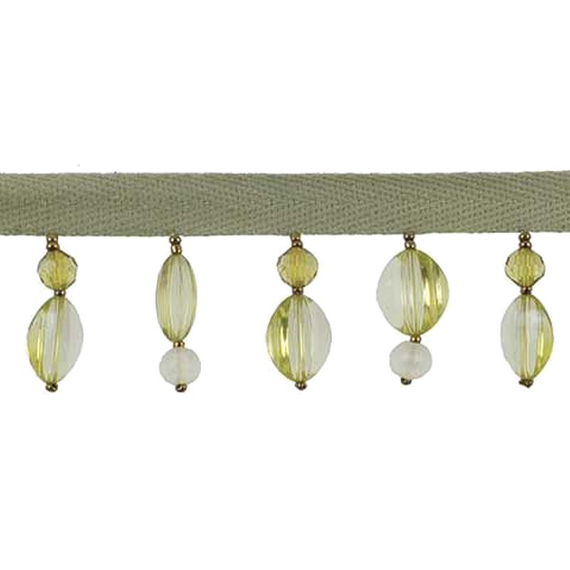 Fantasia Collection - 2" width BEADED FRINGE (15 Yard Roll) - BB-9912-63 Moss Green
