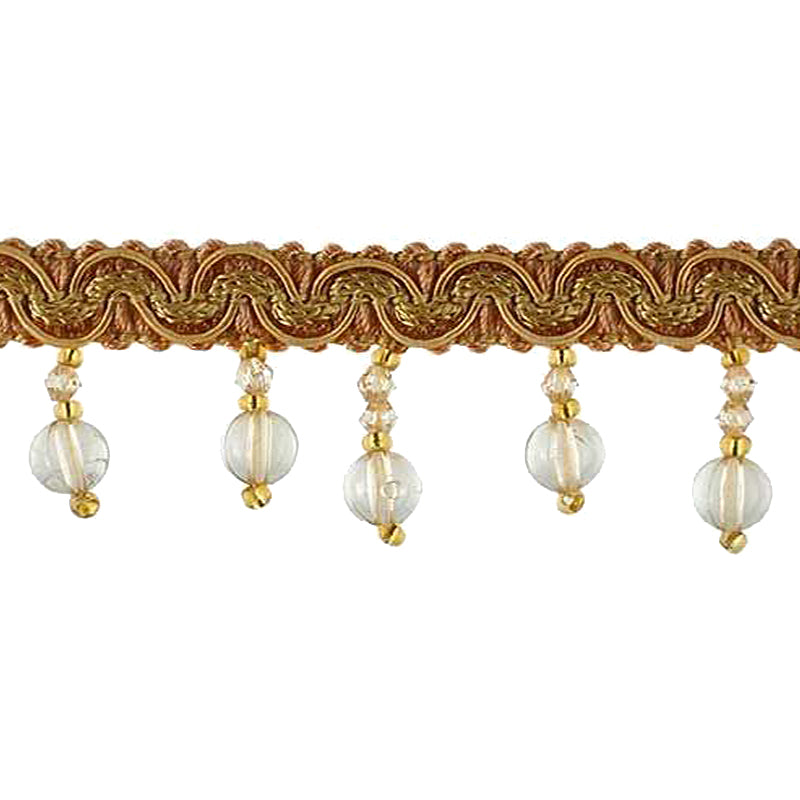 Fascination Collection - 1 1/4" width BEADED FRINGE (15 Yard Roll) - BB-925-06/10 Brown