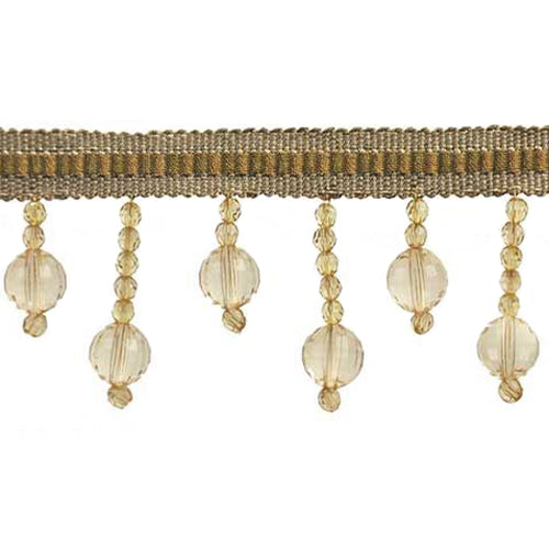 Fascination Collection - 2 1/2" width BEADED FRINGE (15 Yard Roll) - BB-928-36/81 Green and Copper