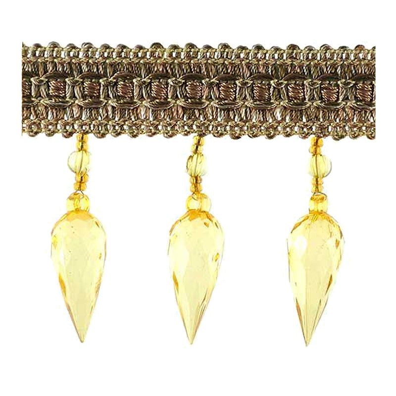 Fascination Collection - 3" width BEADED FRINGE (15 Yard Roll) - BB-903-36/81 Olive Green and Copper