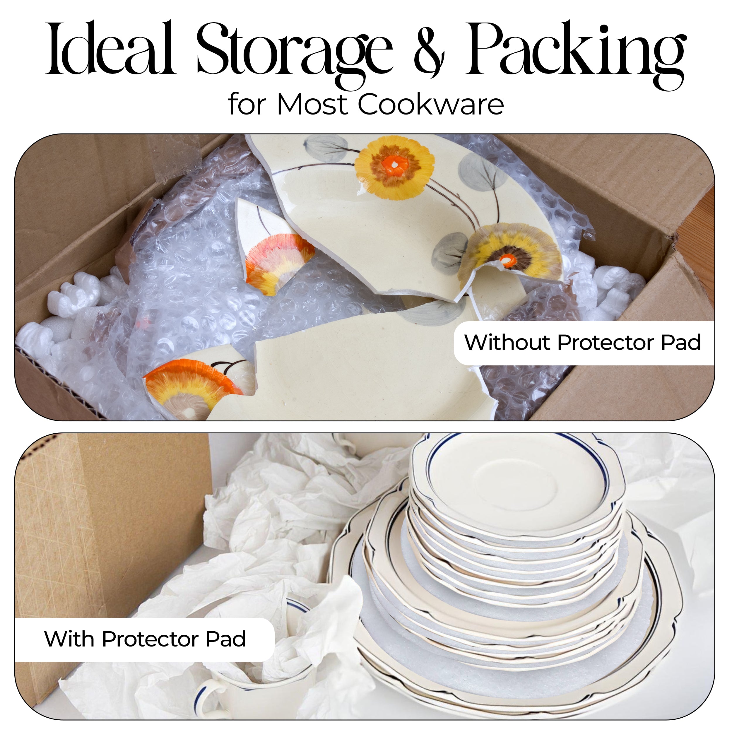 Felt Dish Protectors Plate Dividers 48 Piece Set