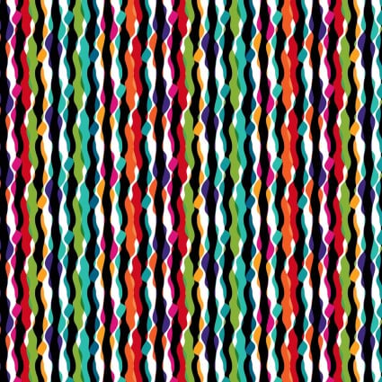 Flock Together Wavy Stripe Multi Cotton 44"/45" Fabric Per Yard