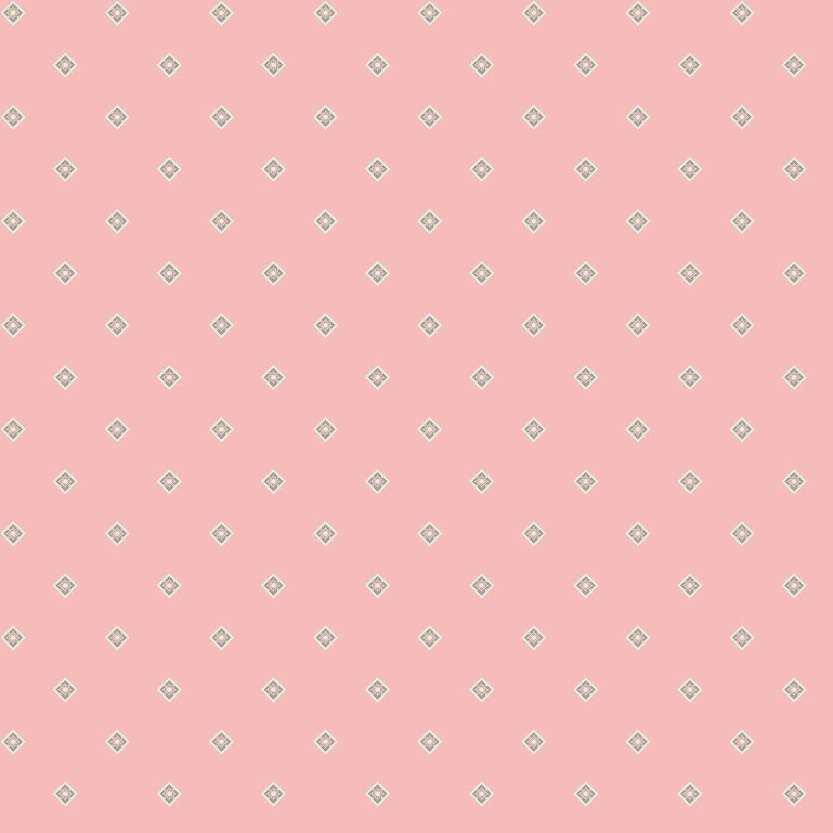 Geo Pink Meadow Blush 43"/44" Cotton Fabric Per Yard
