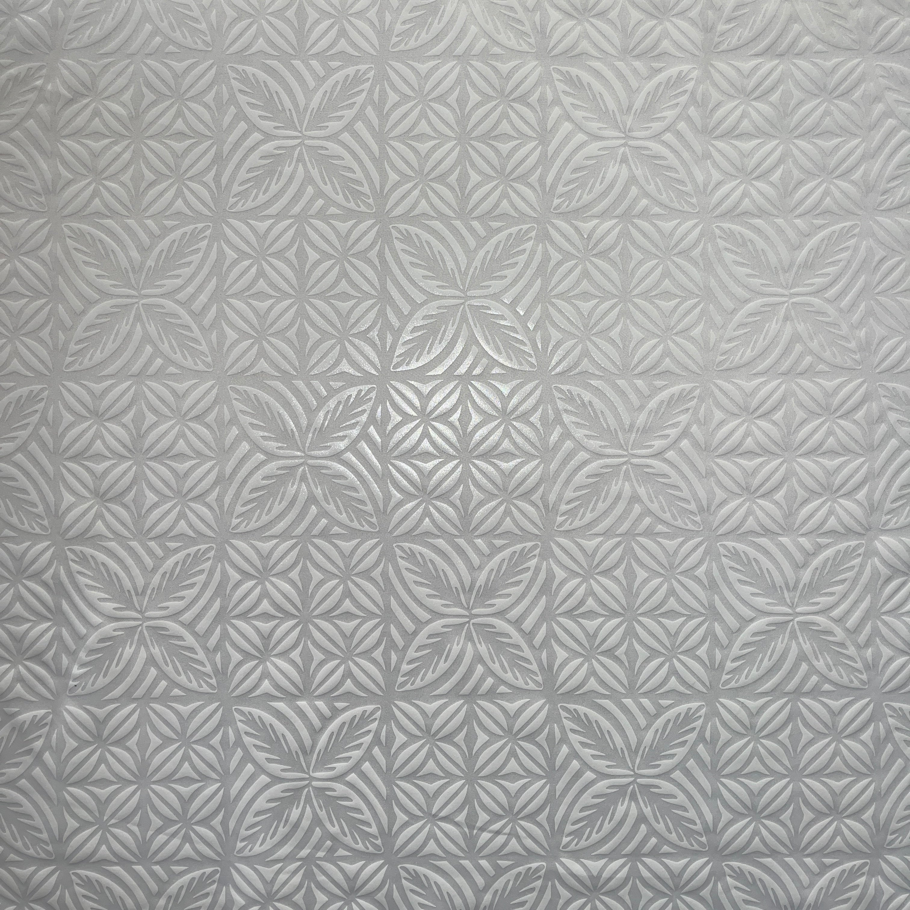 Geometric Floral Panel Polyester Foil Fabric | Islands Fabric