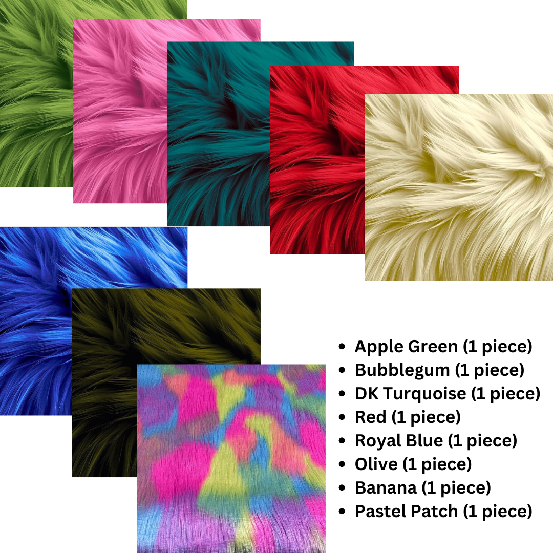 FabricLA 10x10 Faux Fur Squares - 8-Pack DIY Shaggy Patches