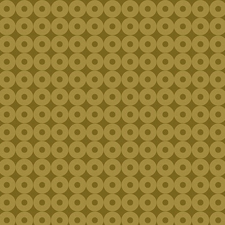 Gold Modern Refinement Circle Grid Geo Cotton 43"/44" Fabric Per Yard