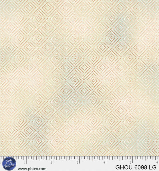 Golden Hour Light Green Diamonds Cotton 44/45 Fabric Per Yard