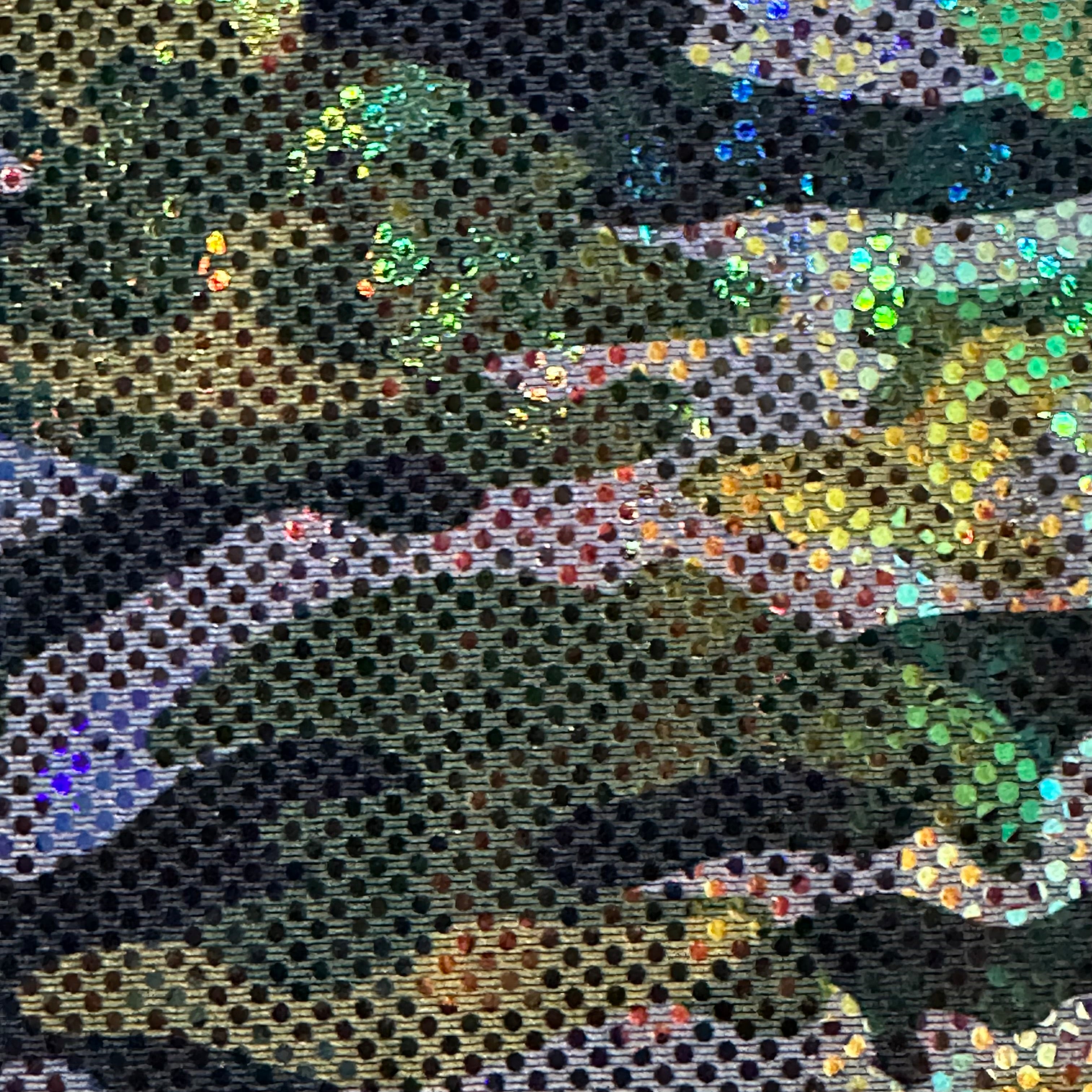 4 way Poly Spandex Shattered Camouflage Digital Print Green combo