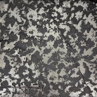 Metallic Splash Foil Mesh Performance Fabric | Spandex Palace Black Silver