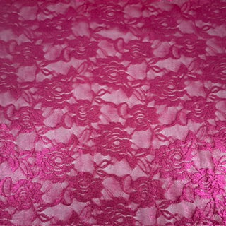All-Over Foil Mechanical Stretch Design Lace | Spandex Palace Hot Pink
