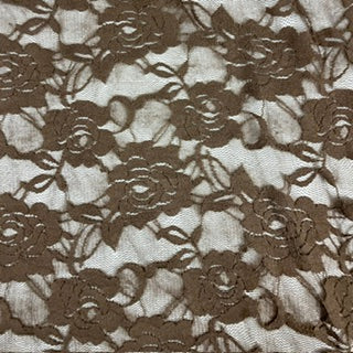 Mechanical Stretch Design Lace Fabric | Spandex Palace Brown