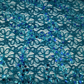 Stretch Corded Sequin Spandex Lace Fabric | Spandex Palace Jade
