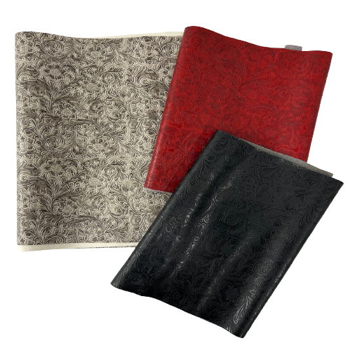 Western Floral PU Faux Leather Vinyl Fabric | Spandex Palace