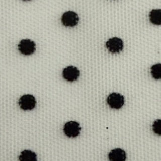 Polka Dot Flocked Stretch Power Mesh Fabric | Spandex Palace White Black