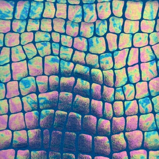 llusion Reptile Scale Print Nylon Spandex Tricot Fabric | Spandex Palace Turq