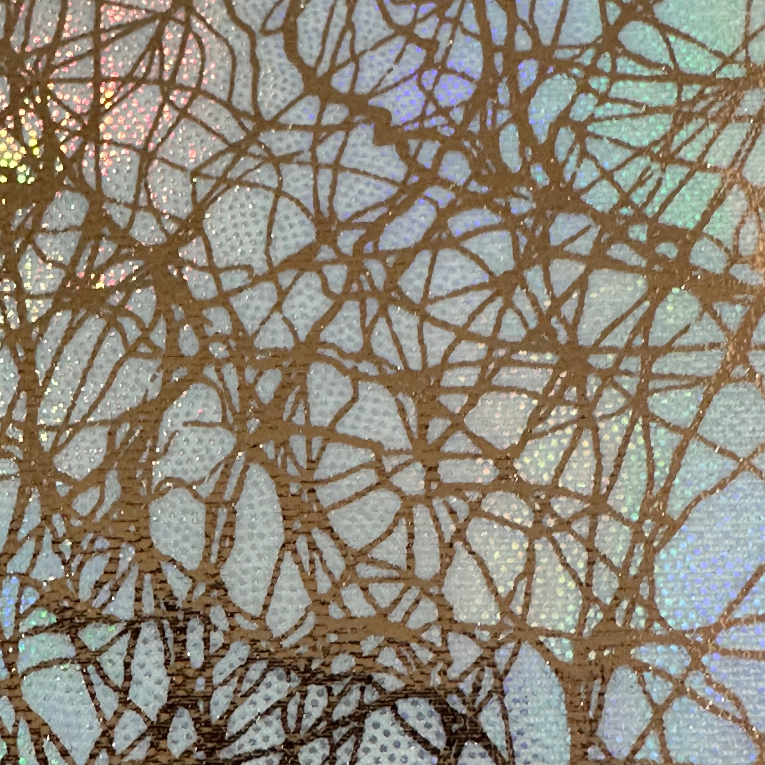 Chaos Foggy Foil: Stretch Polyester Spandex Fabric for Unique Designs | Spandex Palace Copper