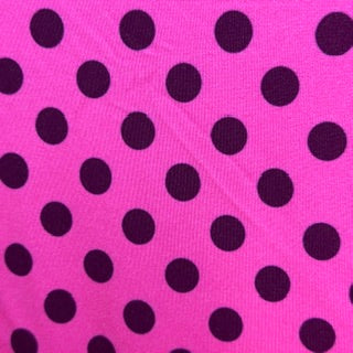 Black Polka Dot Nylon Tricot Performance Fabric | Spandex Palace Hot Pink