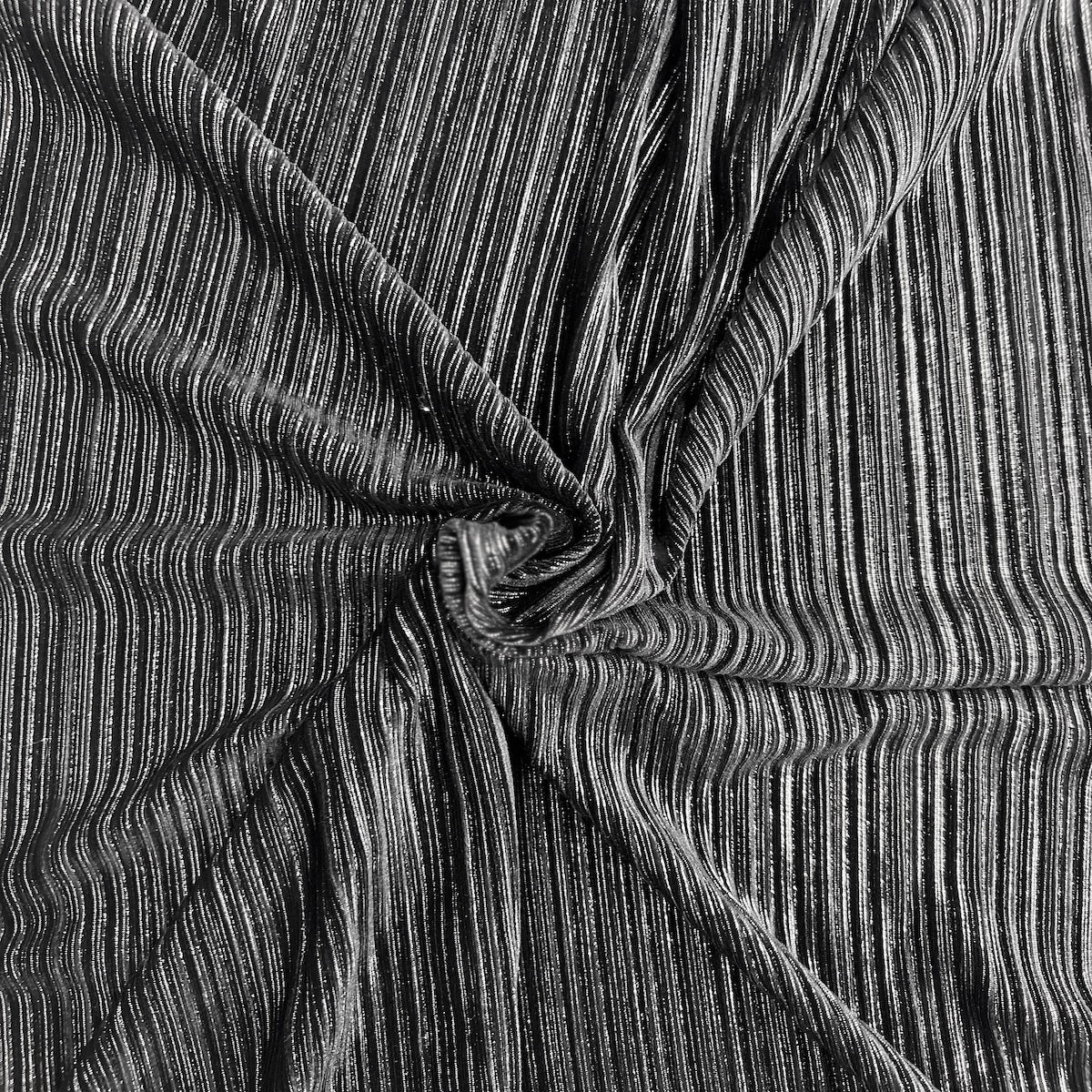 Metallic Pleated Stretch Velvet Fabric | Spandex Palace