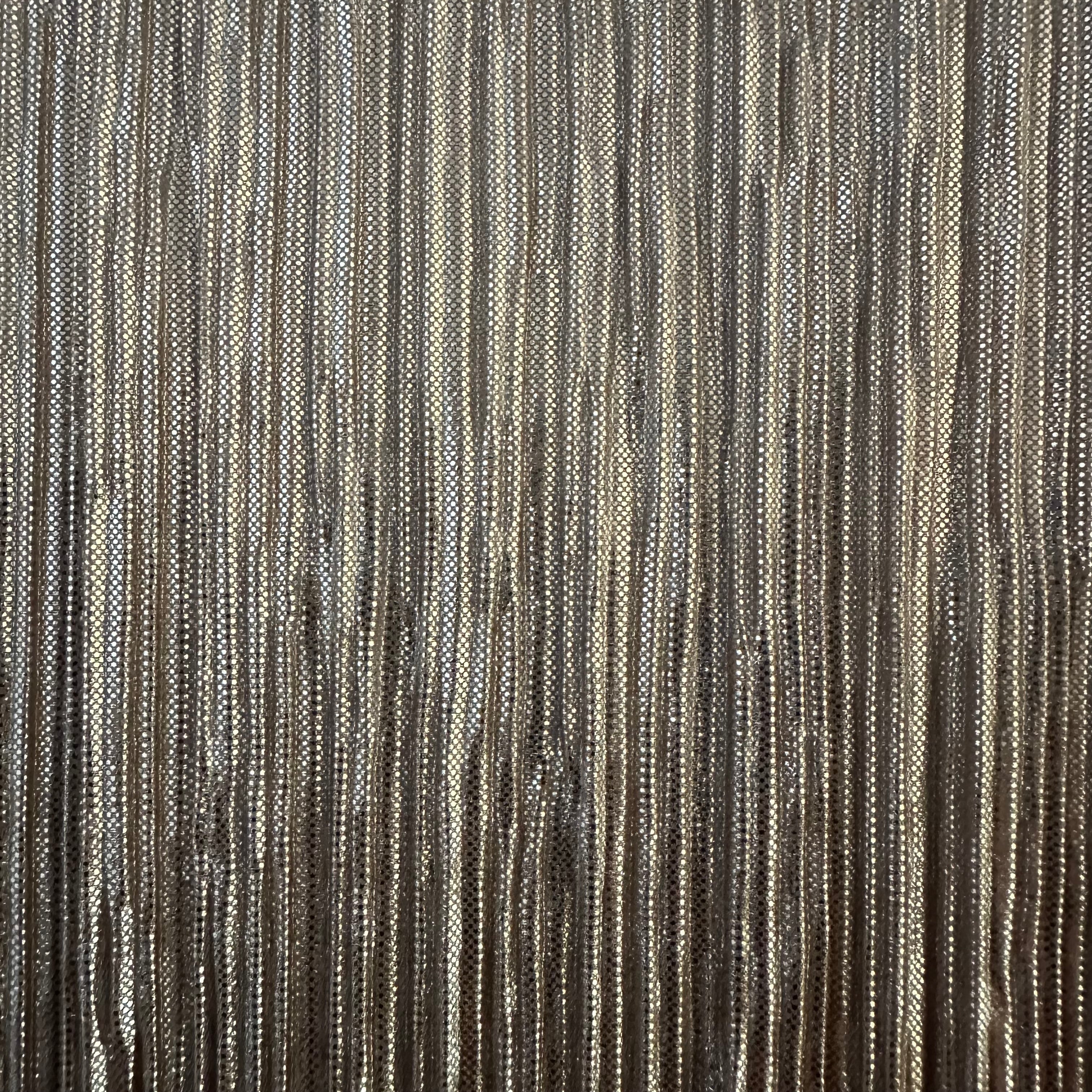 Pleated Stretch Computer Foil Polyester Bodre | Spandex Palace Blush/silver