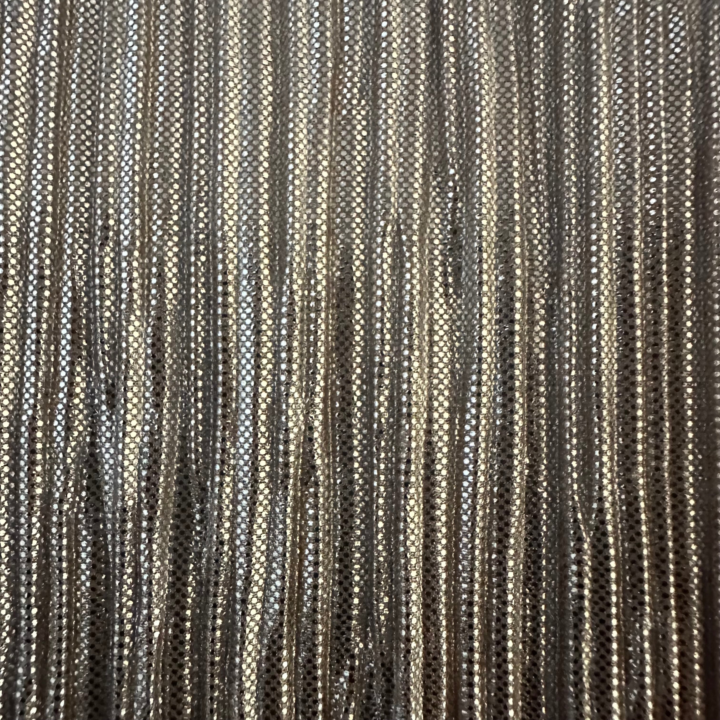 Pleated Stretch Computer Foil Polyester Bodre | Spandex Palace Blush/silver