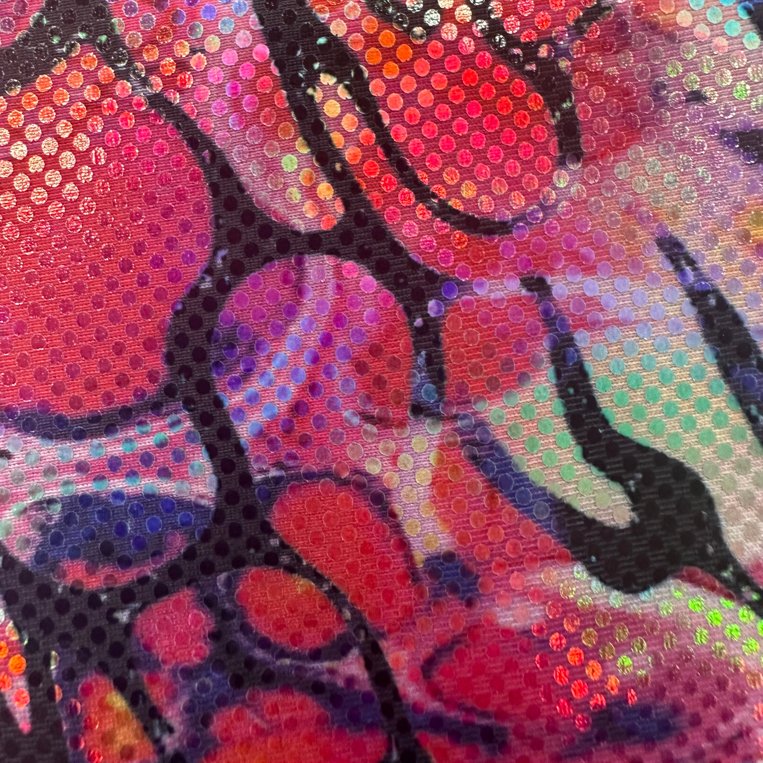 Dolphin Maze Digital Hologram Stretch fabric  Print | Spandex Palace Pink