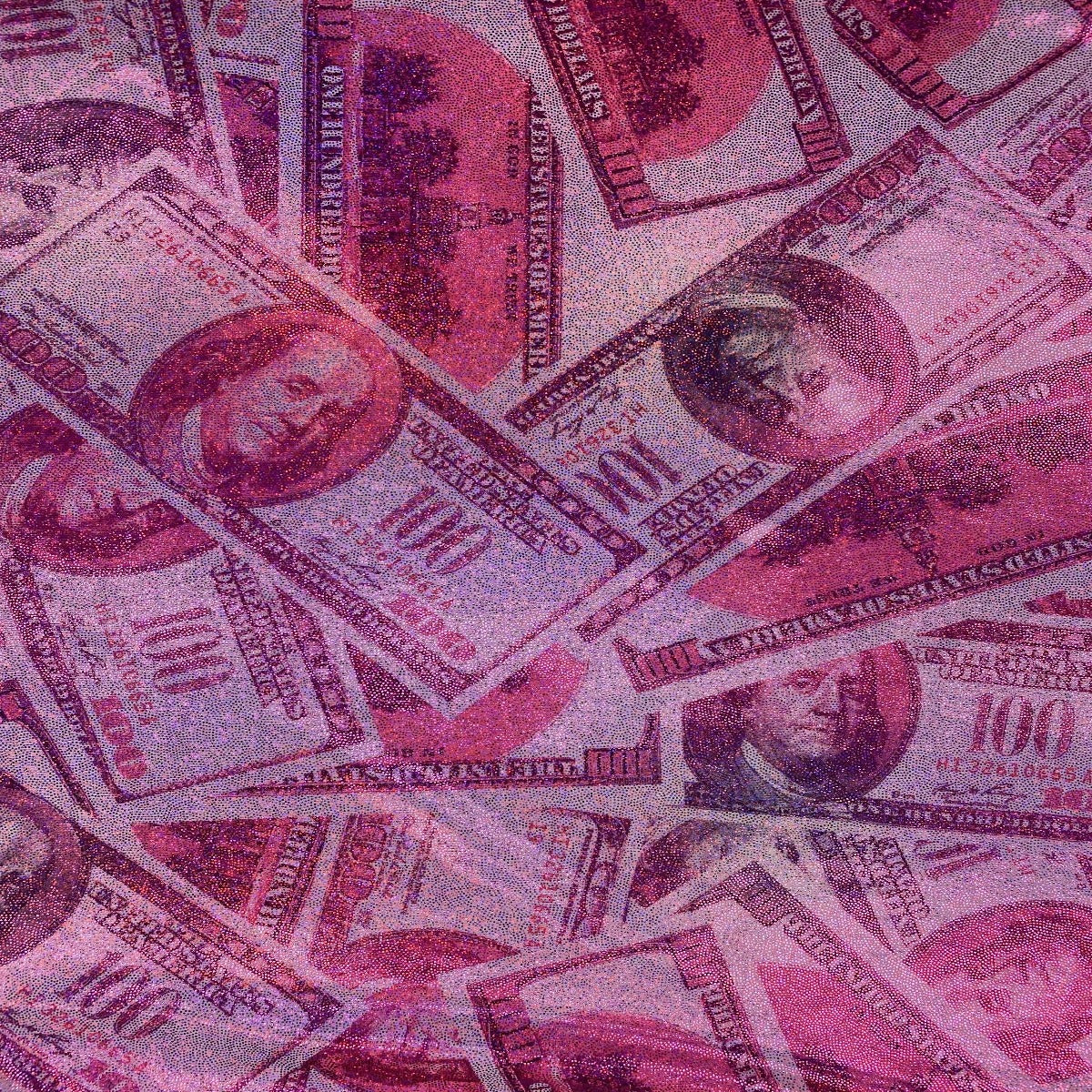 Hologram Mystique Money Print Spandex Fabric