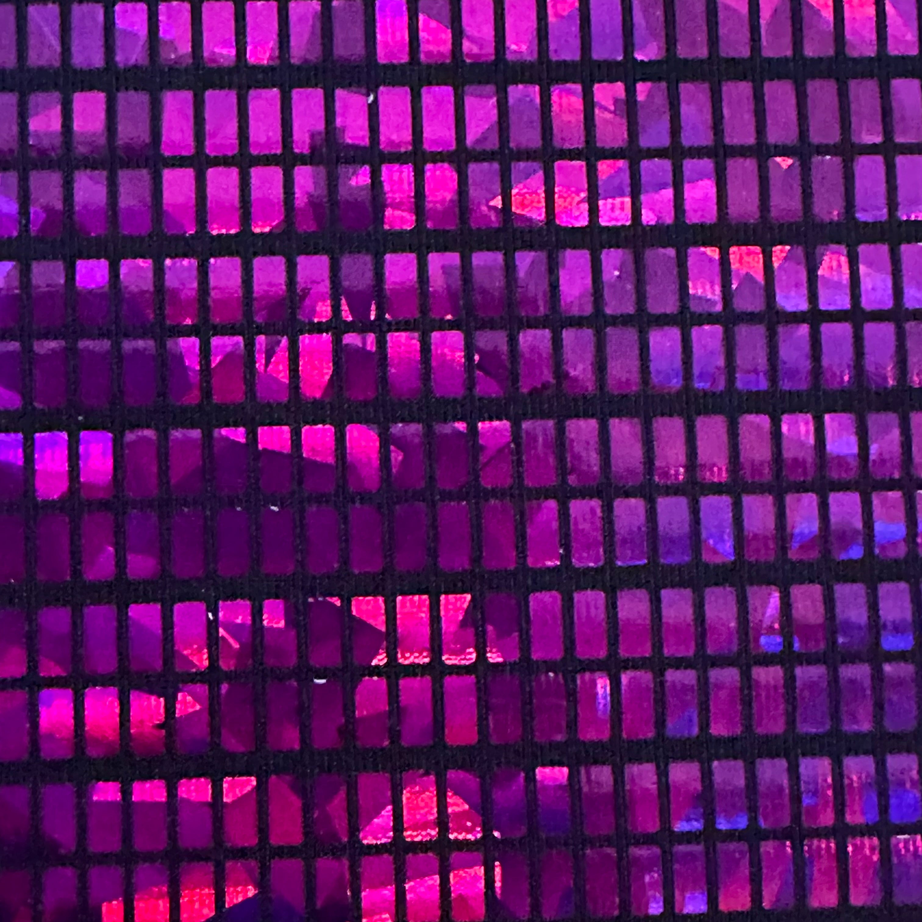 Disco Hologram Foil on Polyester Spandex | Spandex Palace Black Fuchsia