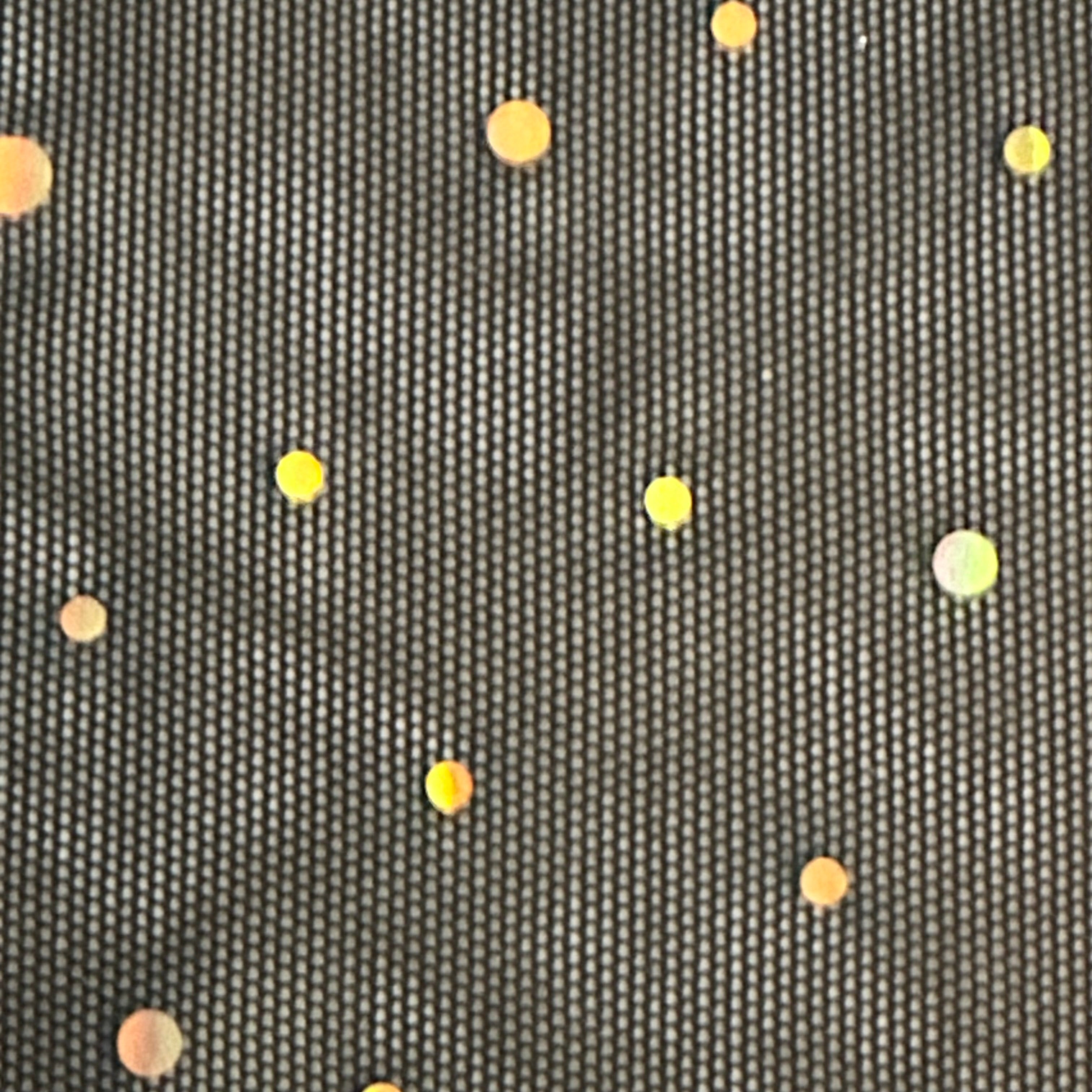 4 Way Stretch Nylon Spandex Ping Pong Sequin | Spandex Palace Black Holo Gold