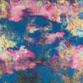 Foil Shattered Splash Print Stretch Polyester Fabric | Spandex Palace Turqouise