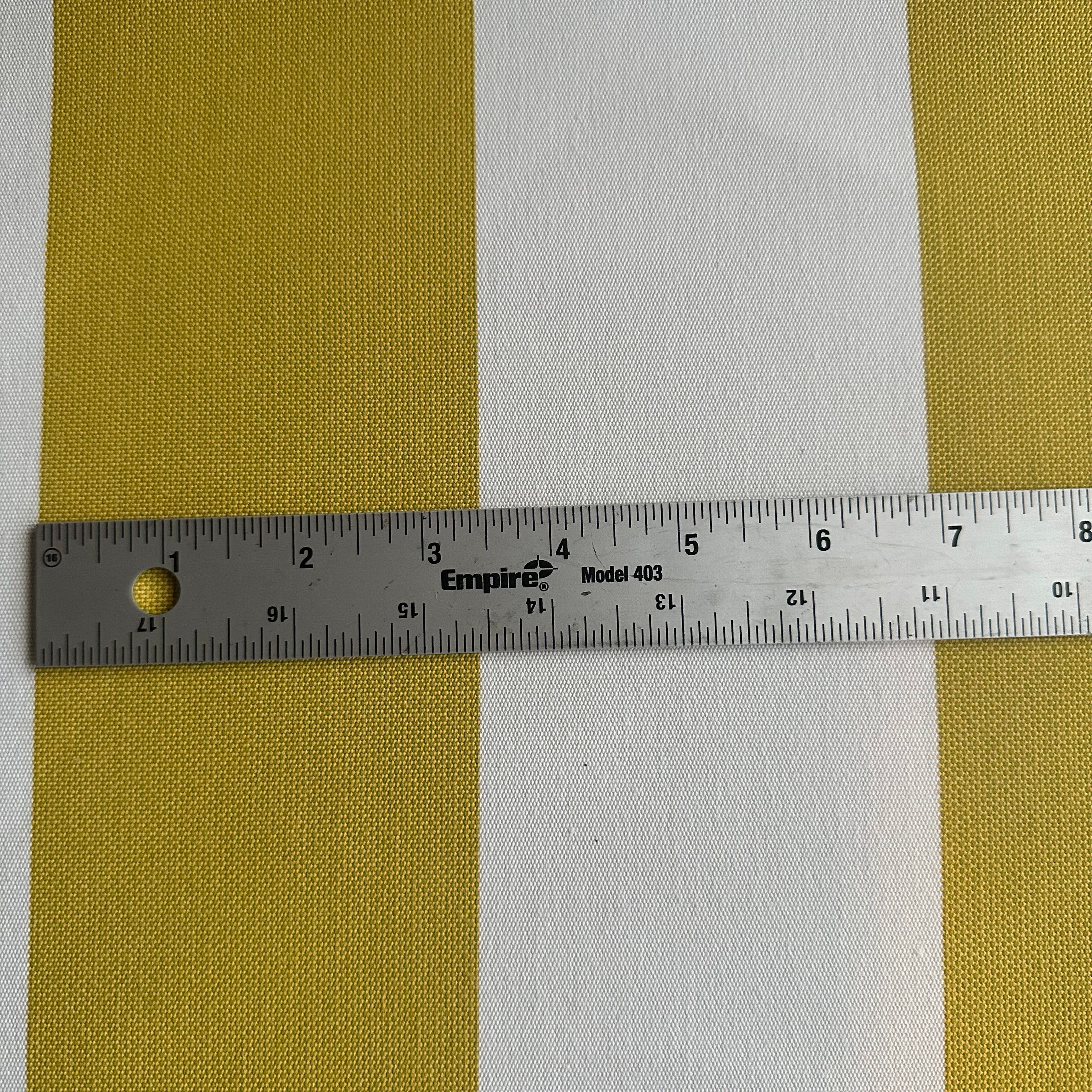 Water Repellent Outdoor Acrylic Fabric in Gold Stripe |Spandex Palace