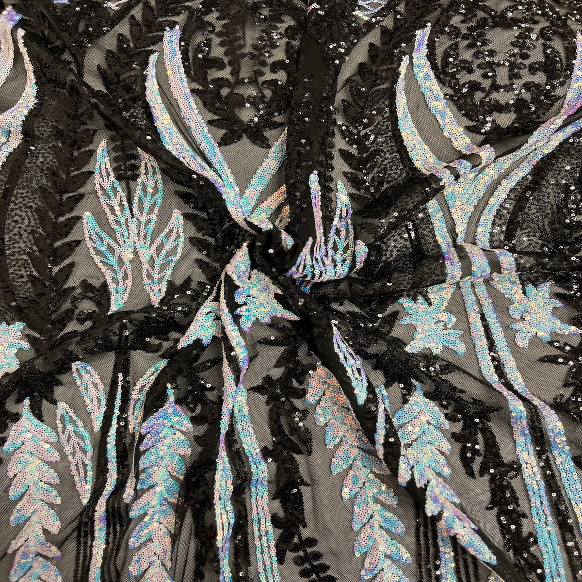 Alina Damask Stretch Sequins Fabric | Spandex Palace