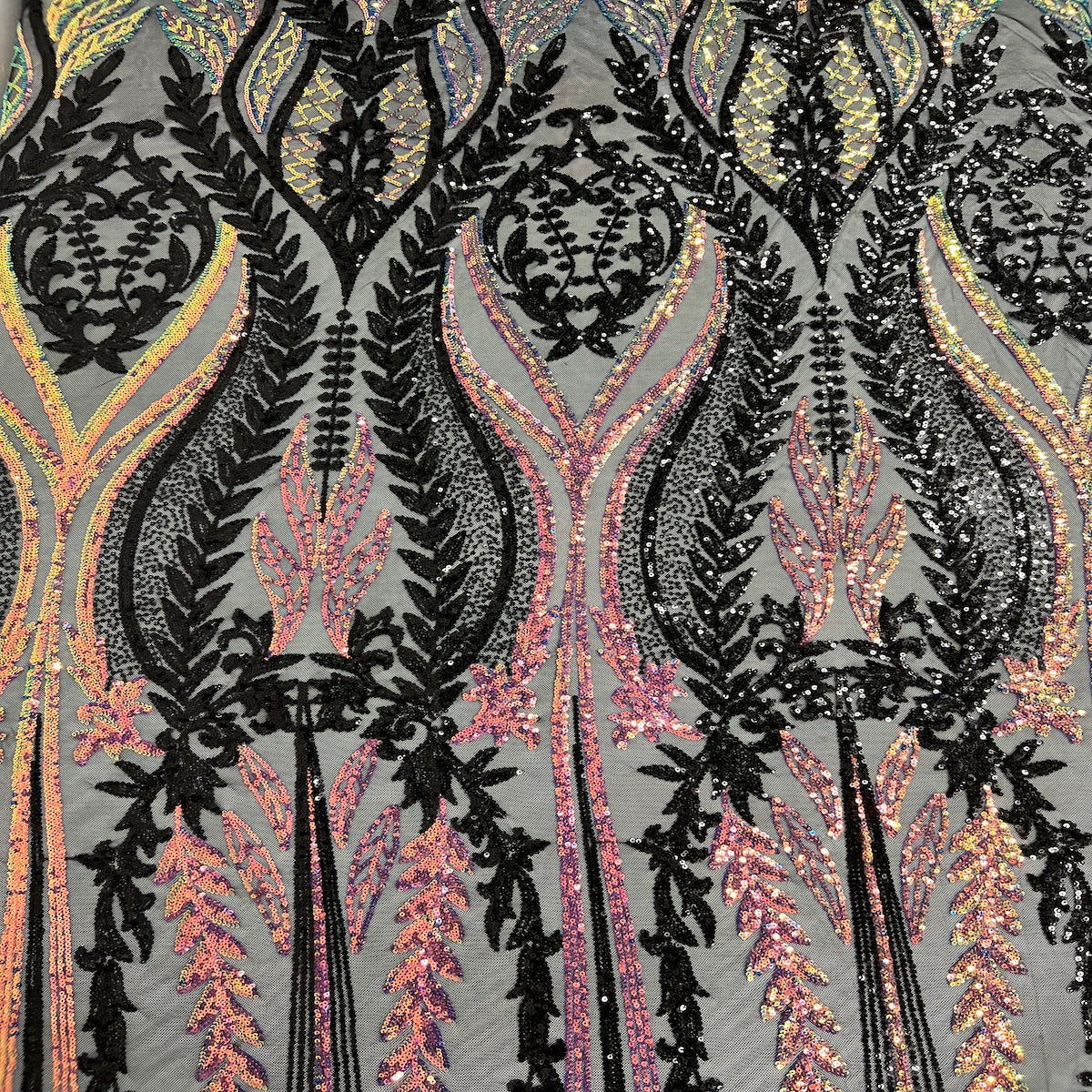Alina Damask Stretch Sequins Fabric