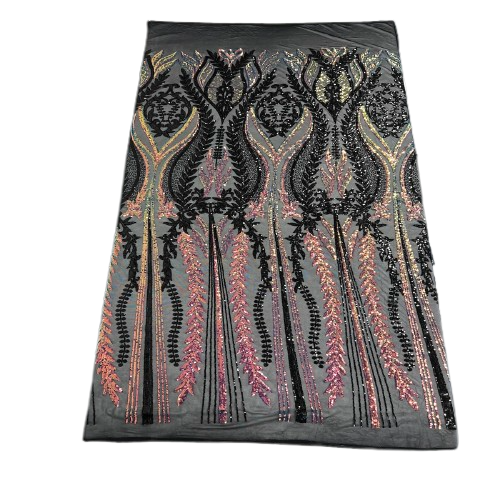 Alina Damask Stretch Sequins Fabric | Spandex Palace