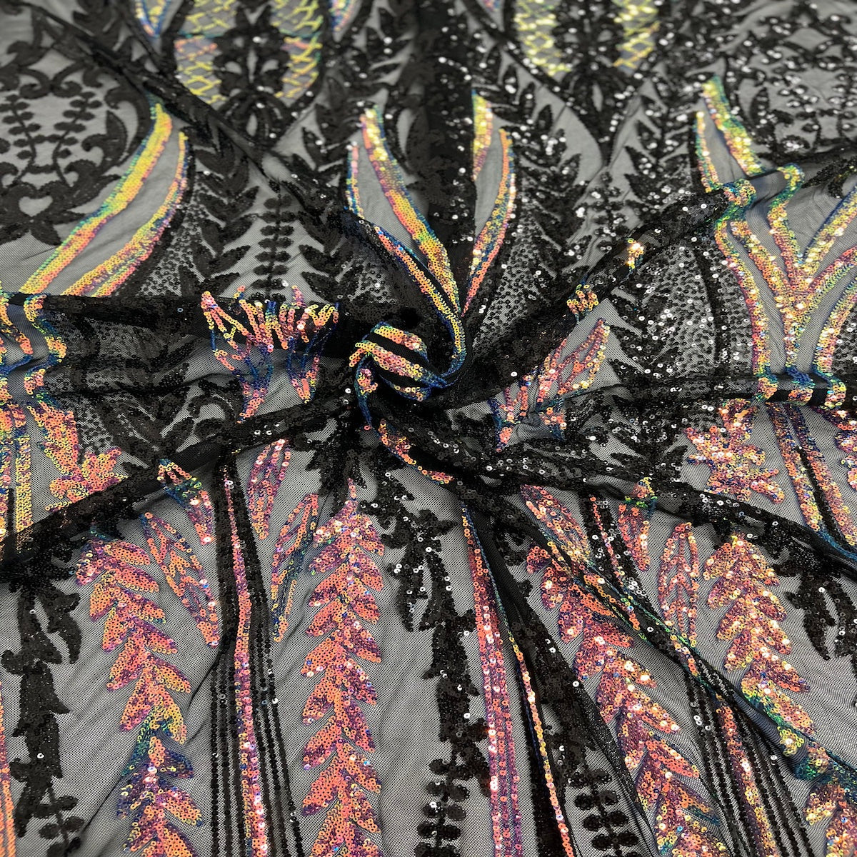 Alina Damask Stretch Sequins Fabric | Spandex Palace