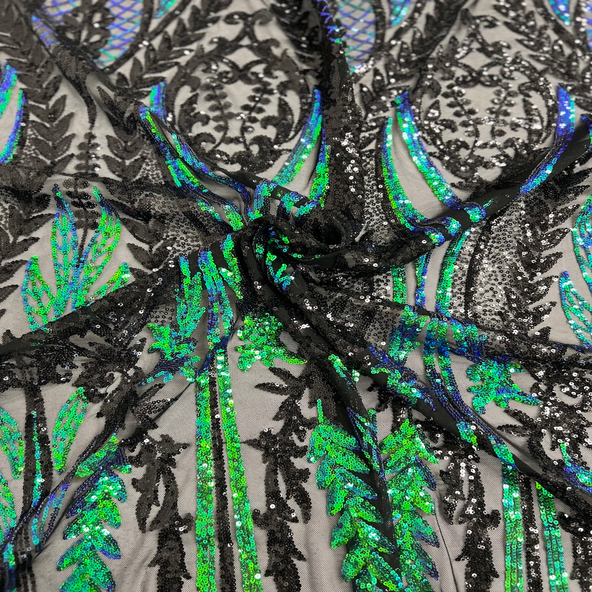 Alina Damask Stretch Sequins Fabric | Spandex Palace