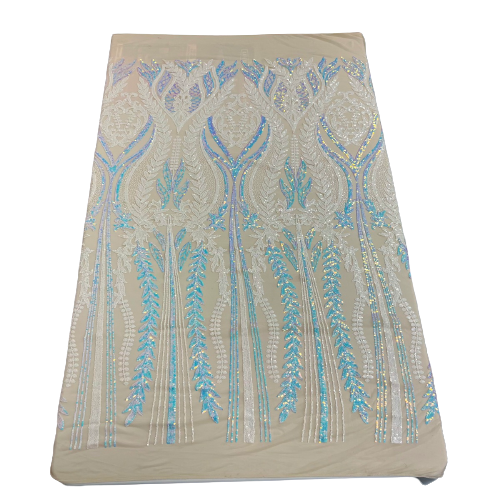 Alina Damask Stretch Sequins Fabric | Spandex Palace
