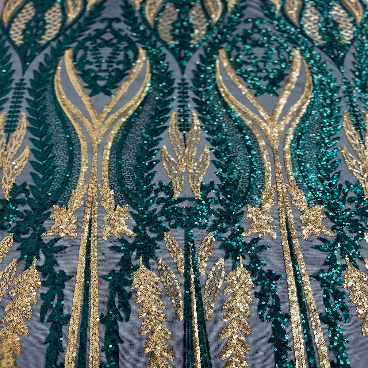 Alina Damask Stretch Sequins Fabric | Spandex Palace
