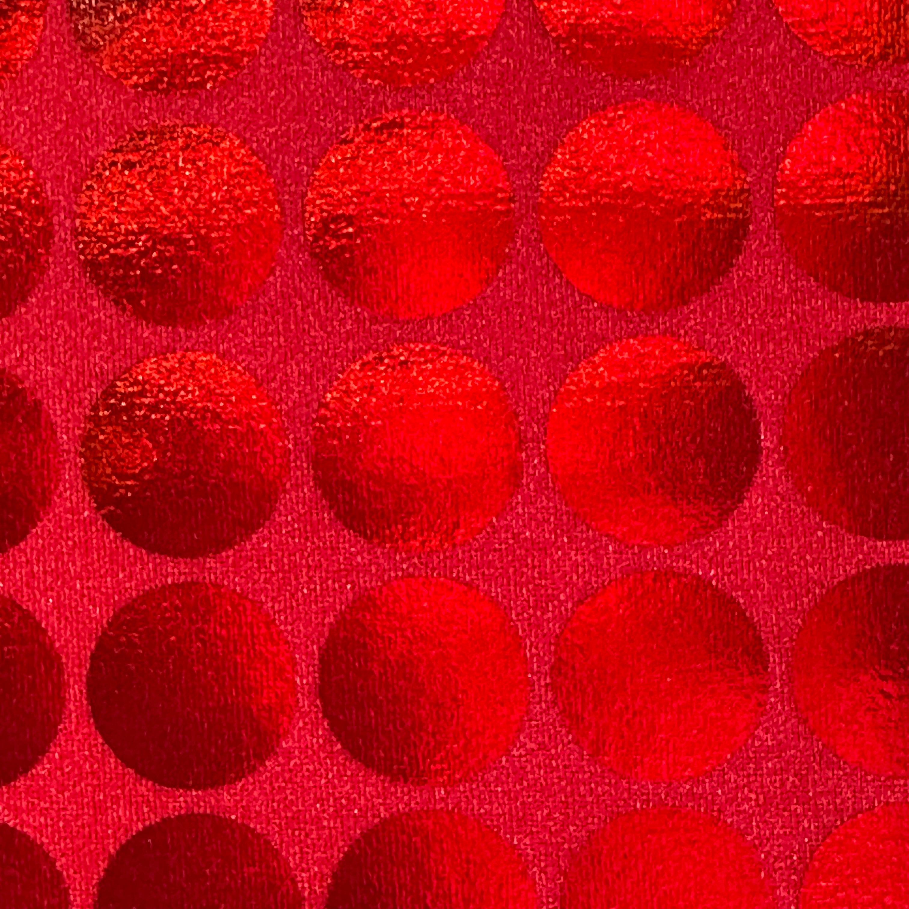 Reflection Circle Foil 4-Way Stretch Fabric | Spandex Palace Red