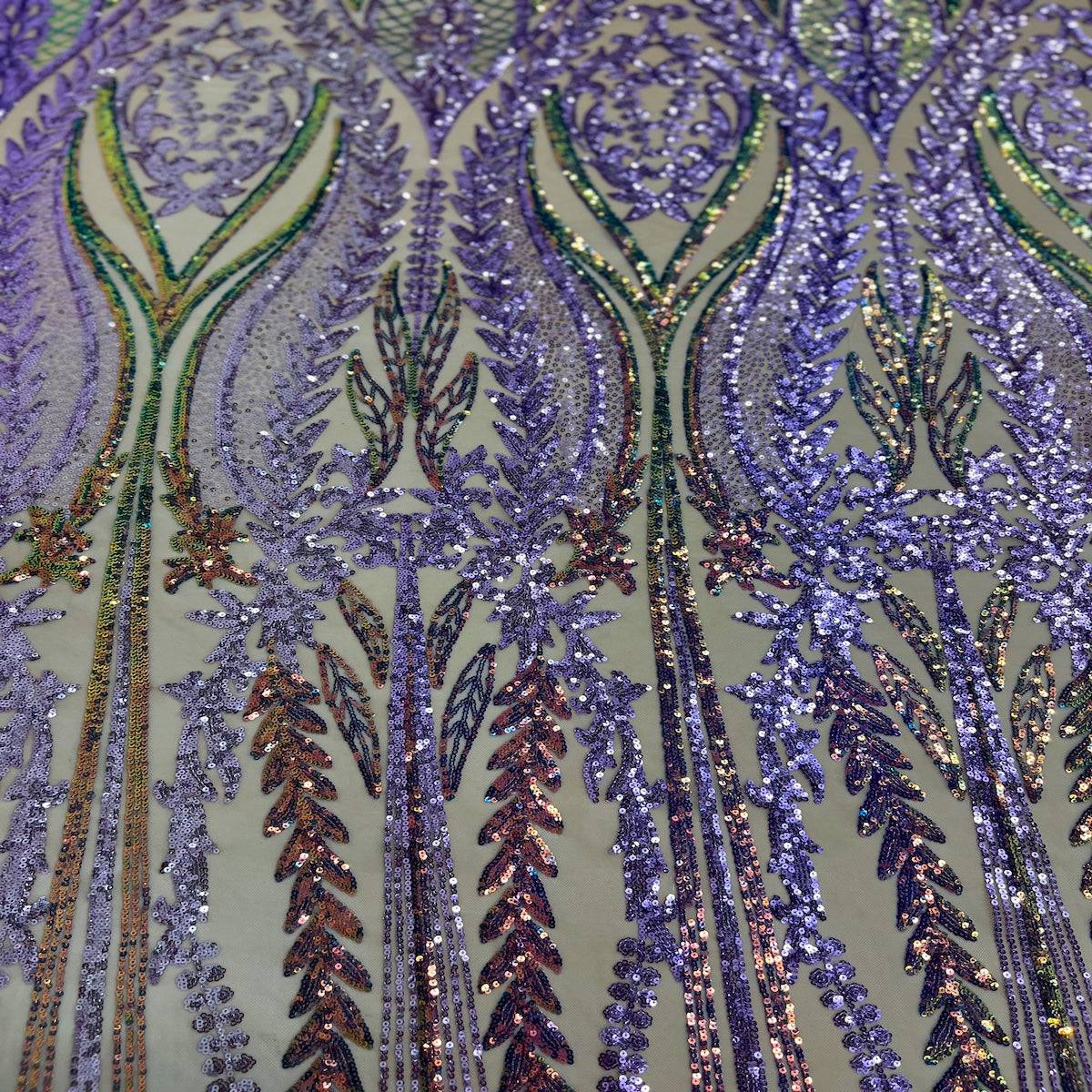 Alina Damask Stretch Sequins Fabric