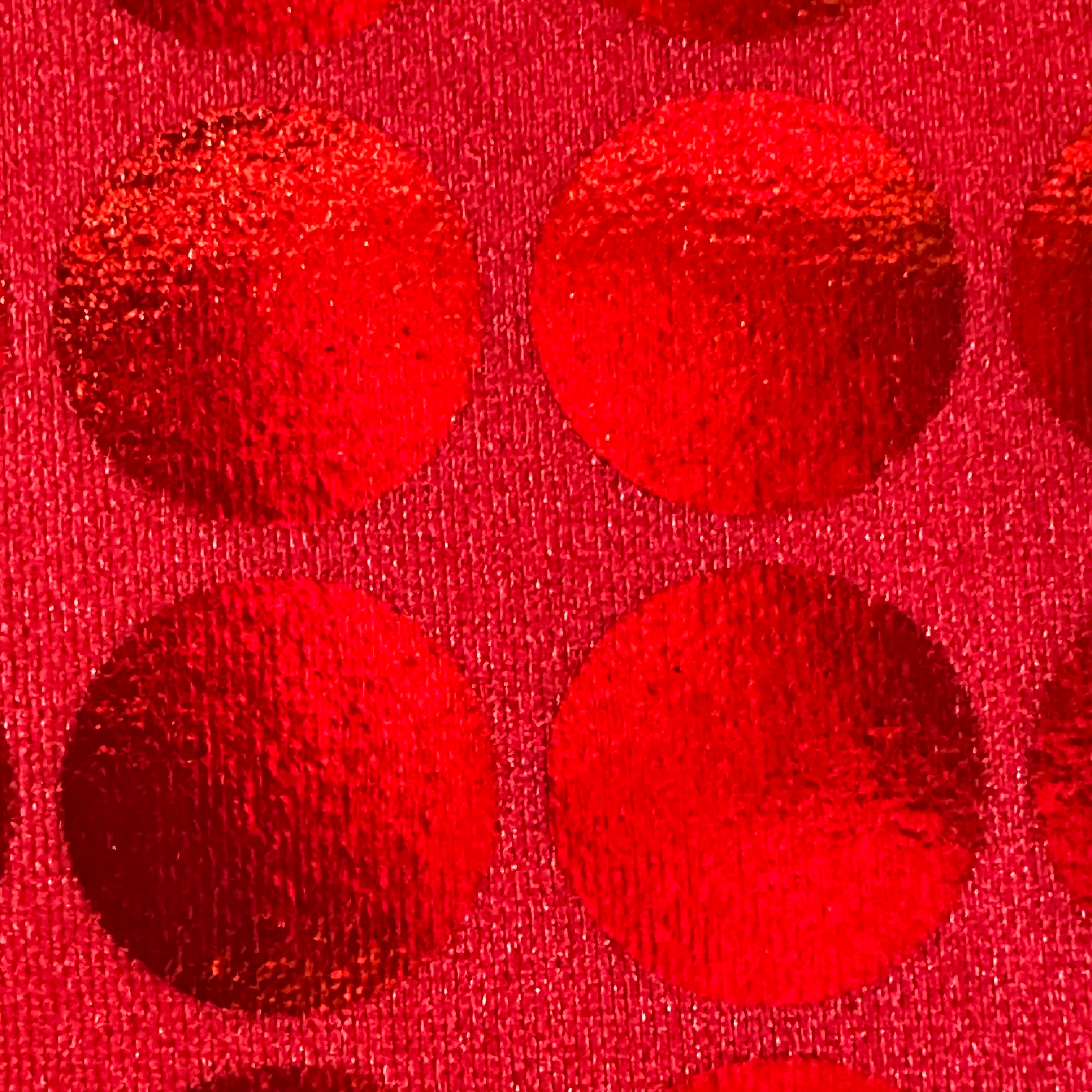Reflection Circle Foil 4-Way Stretch Fabric | Spandex Palace Red