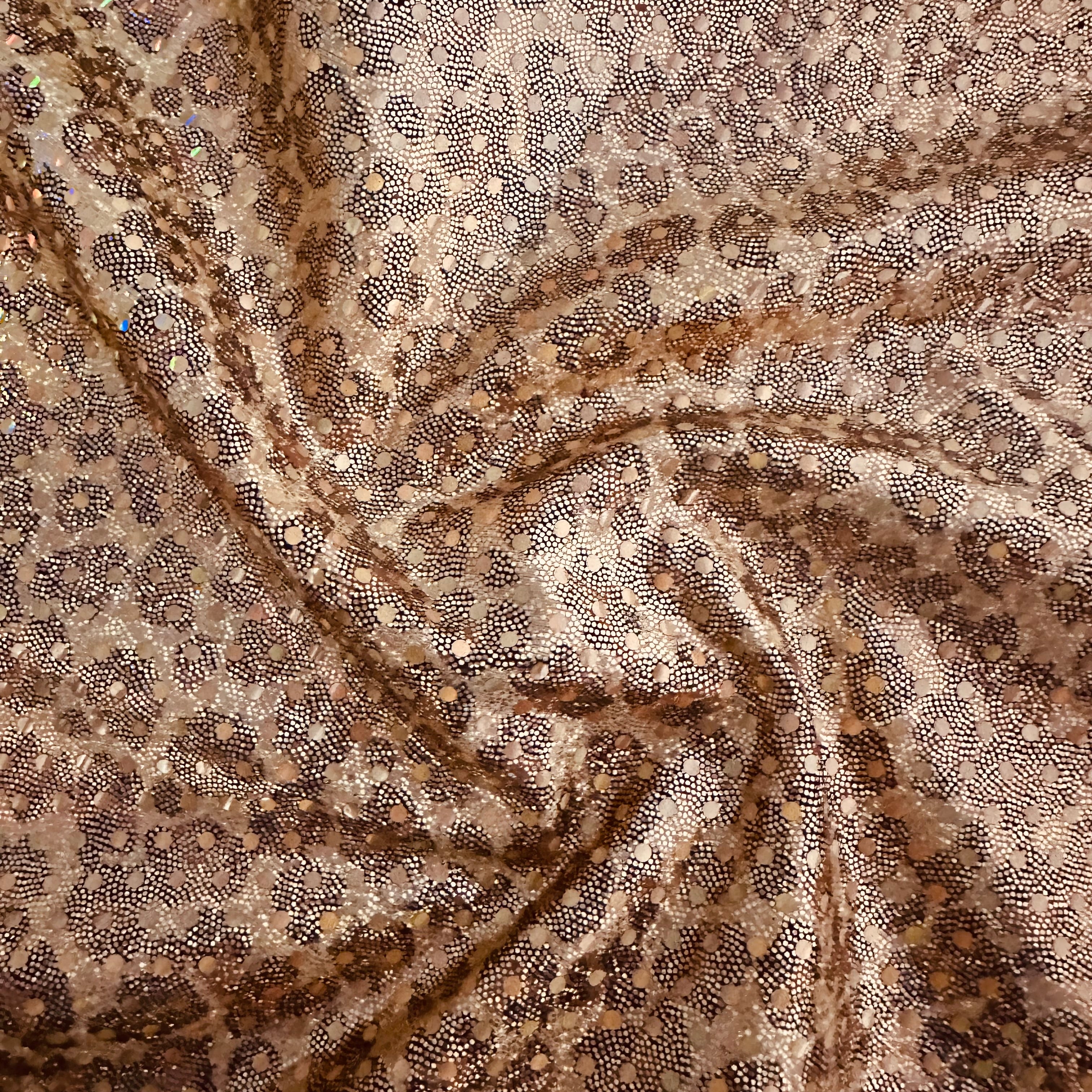 Leopard Double Hologram in Stretch Poly Spandex tricot Fabric | Spandex Palace Brown