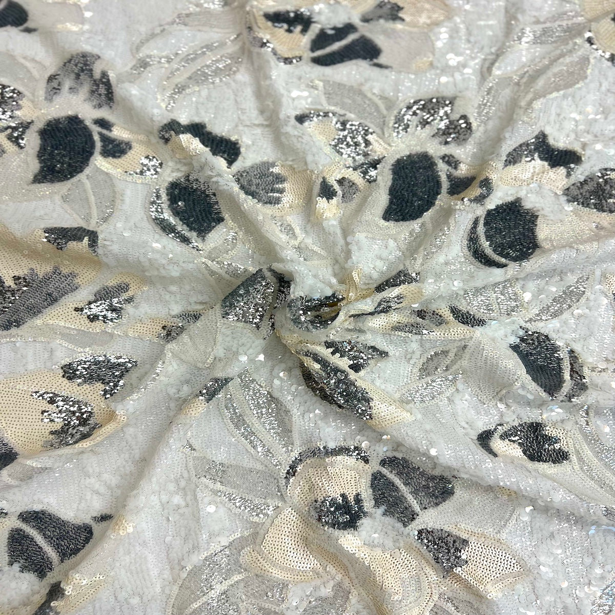 Giselle Multicolor Floral Stretch Sequins Fabric | Spandex Palace