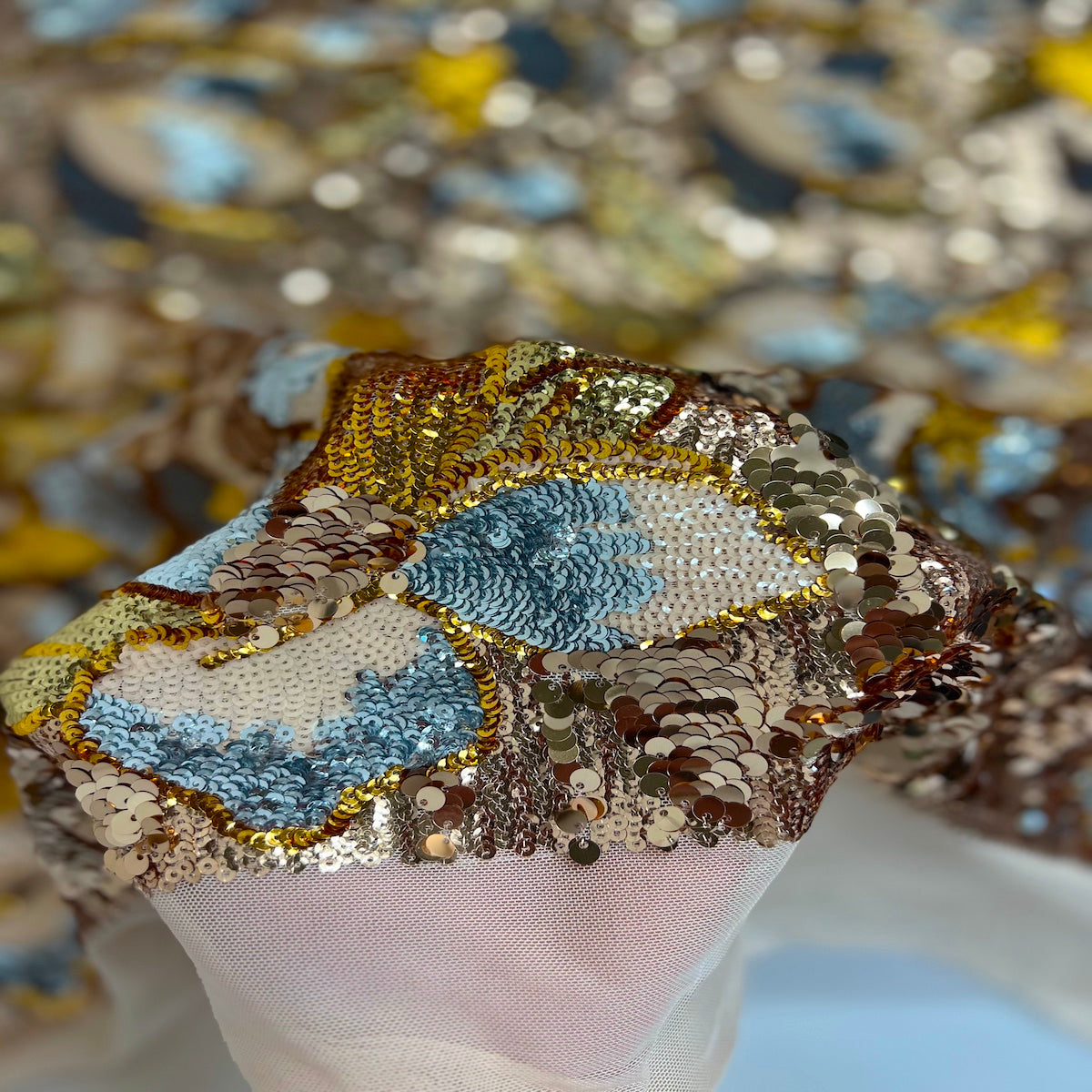 Giselle Multicolor Floral Stretch Sequins Fabric | Spandex Palace