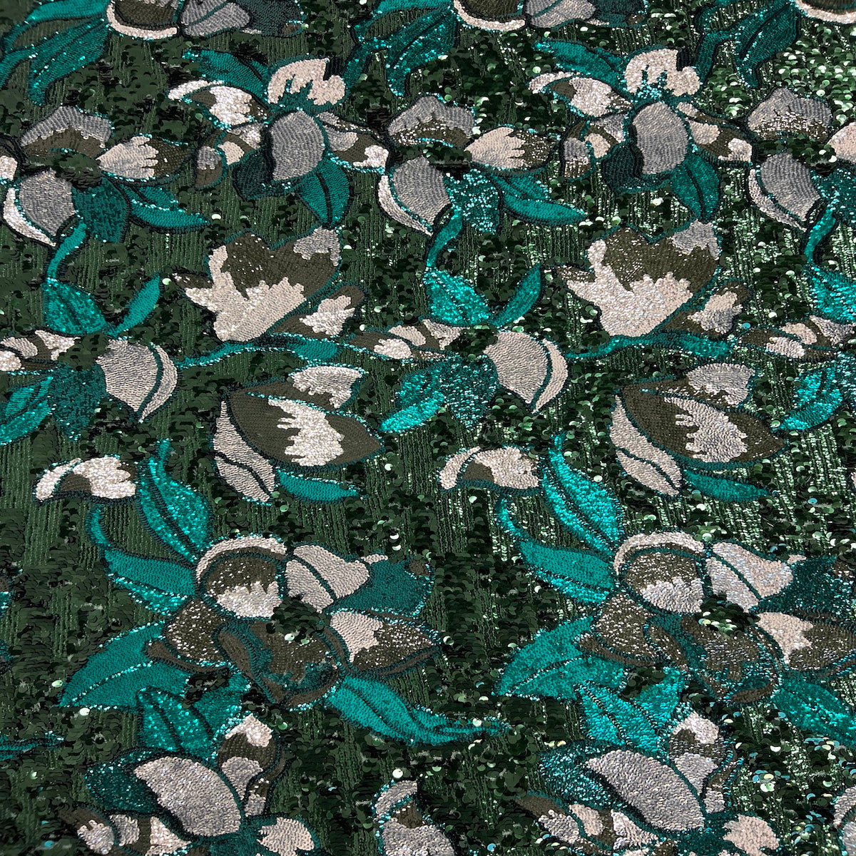Giselle Multicolor Floral Stretch Sequins Fabric | Spandex Palace
